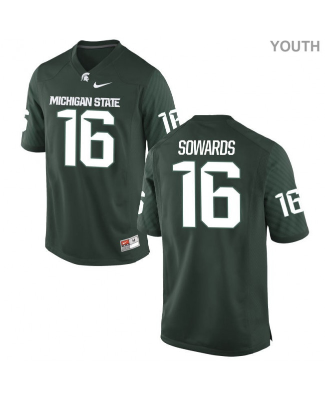 Youth Michigan State Spartans #16 Brandon Sowards NCAA Nike Authentic Green College Stitched Football Jersey QL41X31PI